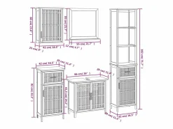 vidaxl Conjunto de muebles de baño 5 piezas madera maciza de nogal