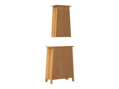 Online vidaxl Conjunto de muebles de baño 2 piezas madera maciza de pino Marru00f3n