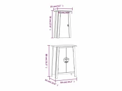 Online vidaxl Conjunto de muebles de baño 2 piezas madera maciza de pino Marru00f3n