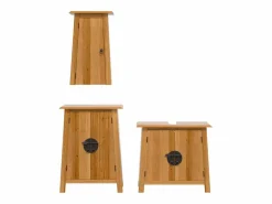 Outlet vidaxl Conjunto de muebles de baño 3 piezas madera maciza de pino Marru00f3n