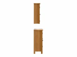 Outlet vidaxl Conjunto de muebles de baño 3 piezas madera maciza de pino Marru00f3n
