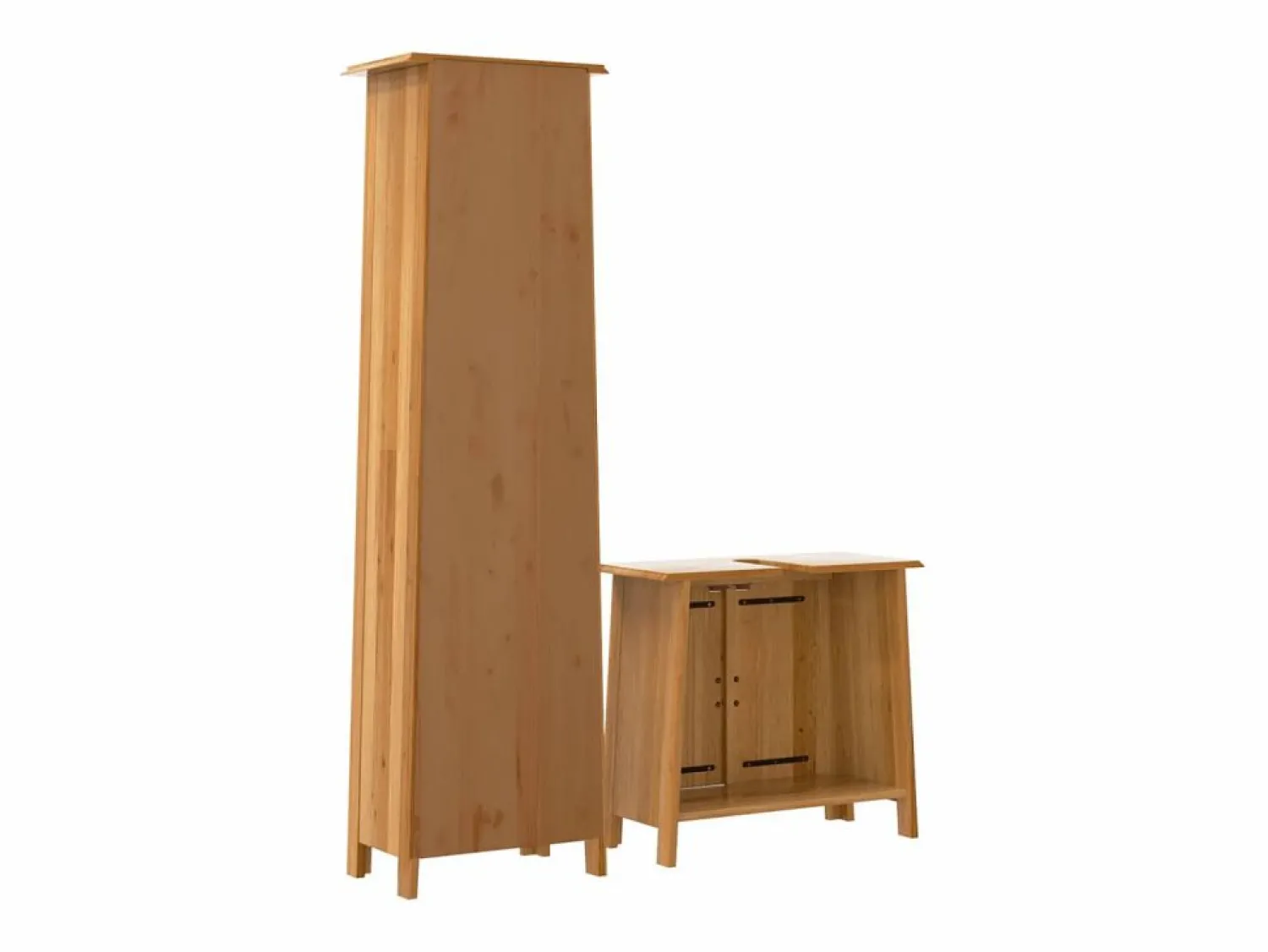 Conjunto de muebles de baño 2 piezas madera maciza de pino Estantería Sobre Inodoro