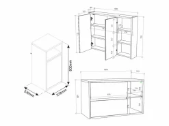 Online Vicco Conjunto de muebles de baño 60x45x100 viola Blanco