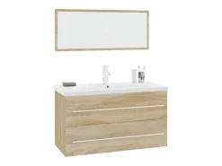 vidaxl Conjunto de muebles de baño 3 piezas color roble Sonoma