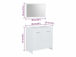 Best Conjunto de muebles de baño 4 pzas madera contrachapada Estantería Sobre Inodoro