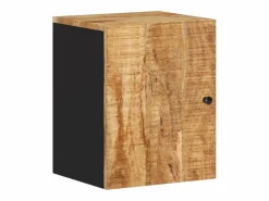 Clearance Conjunto de muebles de baño 5 piezas madera maciza de mango Estantería Sobre Inodoro