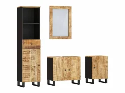 vidaxl Conjunto de muebles de baño 4 piezas madera maciza de mango