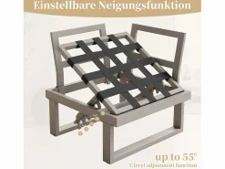 Merax Conjunto de muebles de jardín - 252 x 195 x 76 cm - con sofá reclinable + 2 mesas de centro - Poliéster + metal -