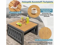 Best Merax Conjunto de muebles de jardín con cojines de asiento y respaldo para 6 personas - tumbona doble - metal - Gris