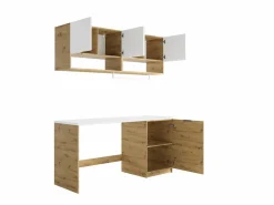 Sale Vente-unique Conjunto de muebles para lavadora, L182 cm, blanco y natural claro, NATAJI Color natural claro / Blanco