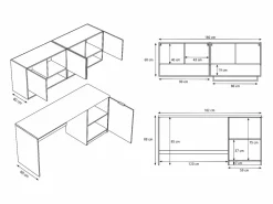 Sale Vente-unique Conjunto de muebles para lavadora, L182 cm, blanco y natural claro, NATAJI Color natural claro / Blanco