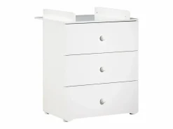 Clearance Conjunto de muebles para bebé con cuna 120x60?cm, cómoda con cambiador y armario de 2 puertas Mueble De Bebé