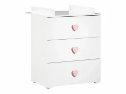Conjunto de muebles para bebé con cuna 120x60?cm, cómoda con cambiador y armario de 2 puertas
