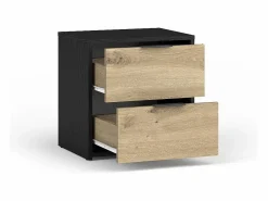 Discount Meublorama Conjunto de Muebles para Dormitorio Completo MELODY - Armario, Cama con Almacenamiento, Mesitas de Noche y Cómoda Marru00f3n