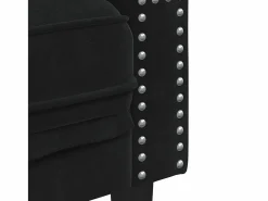New Conjunto de sofá Chesterfield y cojines de terciopelo (2 piezas) Negro