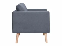 Conjunto de sofá de 2 y 3 plazas en tela oscuro Gris