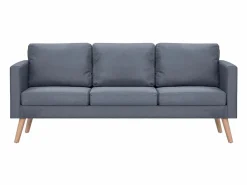 Conjunto de sofá de 2 y 3 plazas en tela oscuro Gris