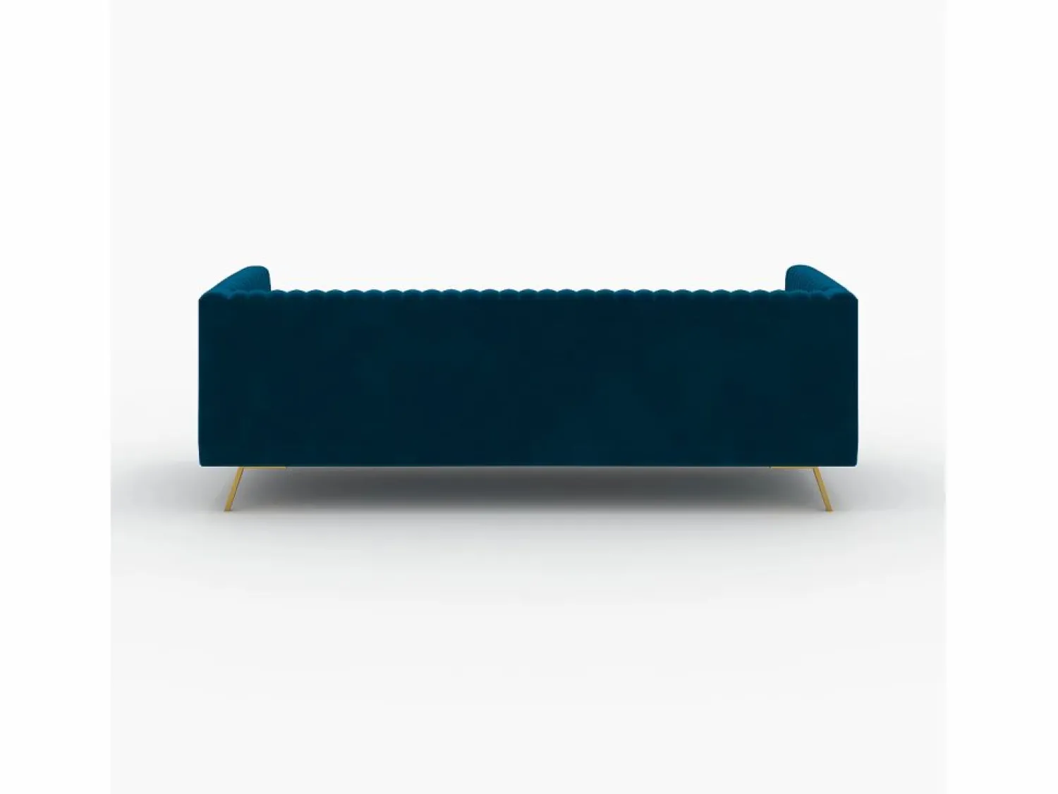 Clearance Rendez-Vous Déco Conjunto de sofá y sillón de terciopelo de 3 plazas - Gatsby Azul
