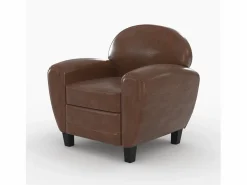 Discount Rendez-Vous Déco Conjunto de sofá y sillón marrón oscuro de 3 plazas - Club - Club Marru00f3n