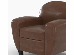Discount Rendez-Vous Déco Conjunto de sofá y sillón marrón oscuro de 3 plazas - Club - Club Marru00f3n