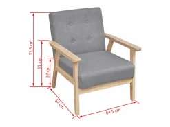Clicnbuy Conjunto de sofás 2 piezas tela claro