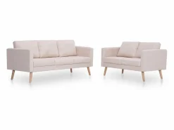 Clicnbuy Conjunto de sofás 2 piezas tela color