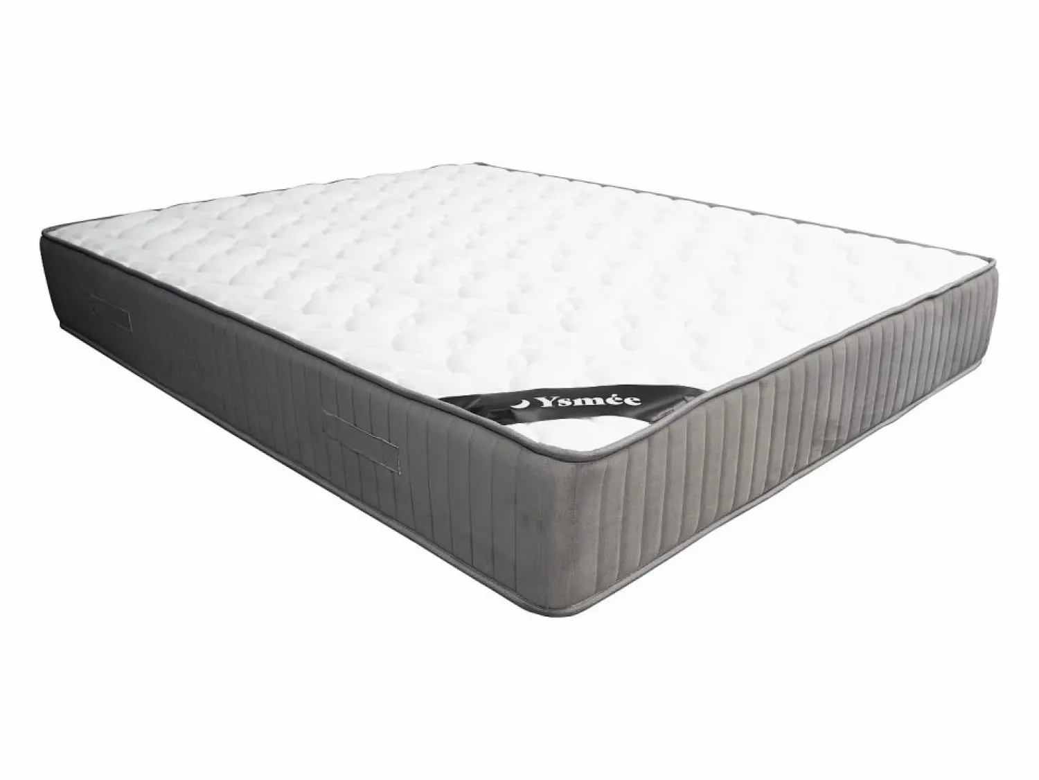Ysmée Conjunto de somier tapizado de 140 x 190 cm + colchón de espuma HR acolchado de látex MALINO de YSMÉE