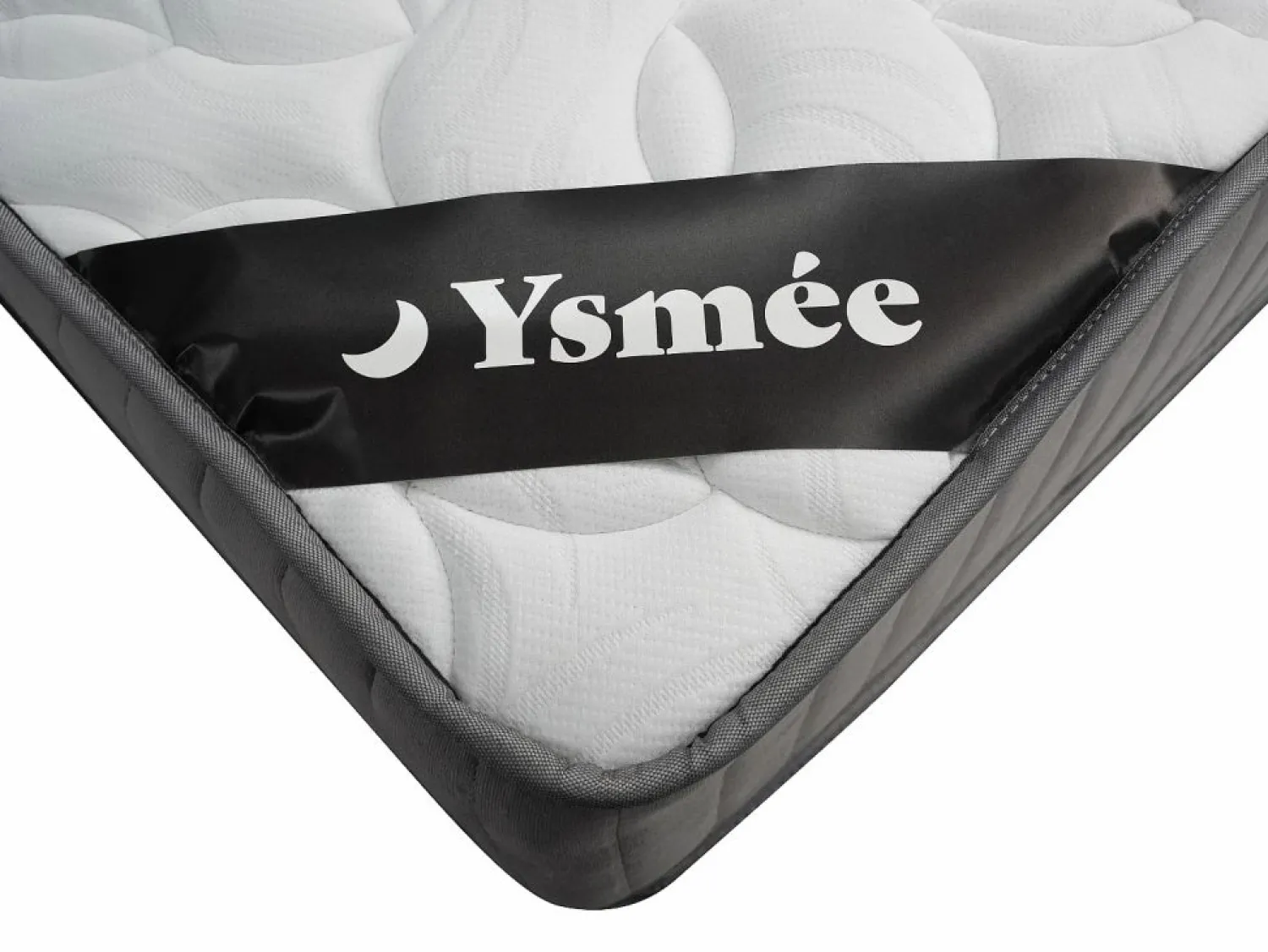 Ysmée Conjunto de somier tapizado de 140 x 190 cm + colchón de espuma HR acolchado de látex MALINO de YSMÉE