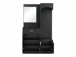 Online Conjunto de vestidor de entrada 110x33x185,5 cm - 3 puertas y 1 cajón - Mueble para zapatos y banco para calzado - con espejo - Armario De Entrada