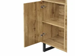 New ModernLuxe Conjunto de vestidor de entrada 110x38x186 cm - 3 puertas y 2 cajones - armario con barra - Panel acolchado - Natural Color natural claro