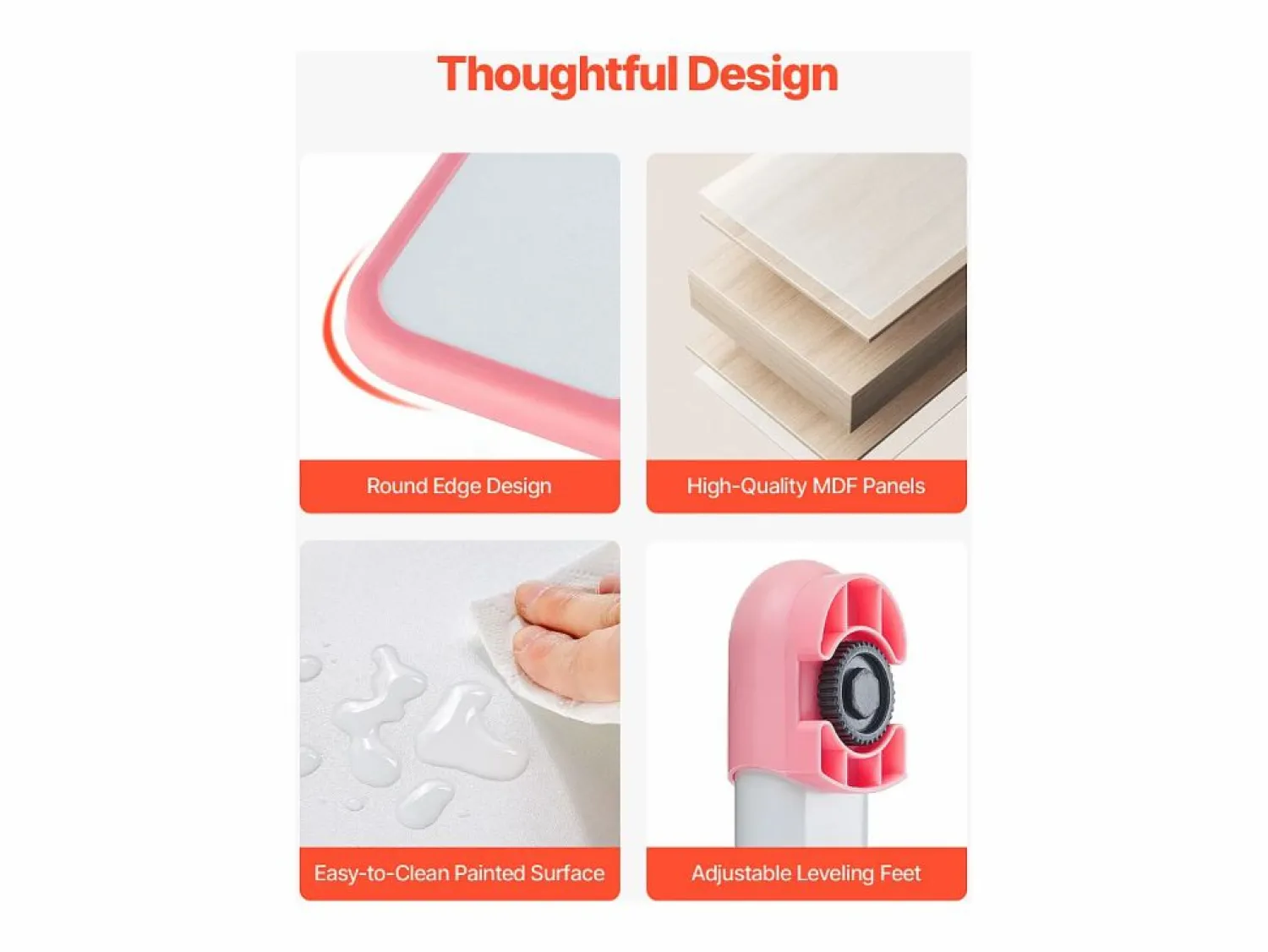 Conjunto Escritorio y Silla para Niños SucceBuy, Altura Ajustable con Lámpara,