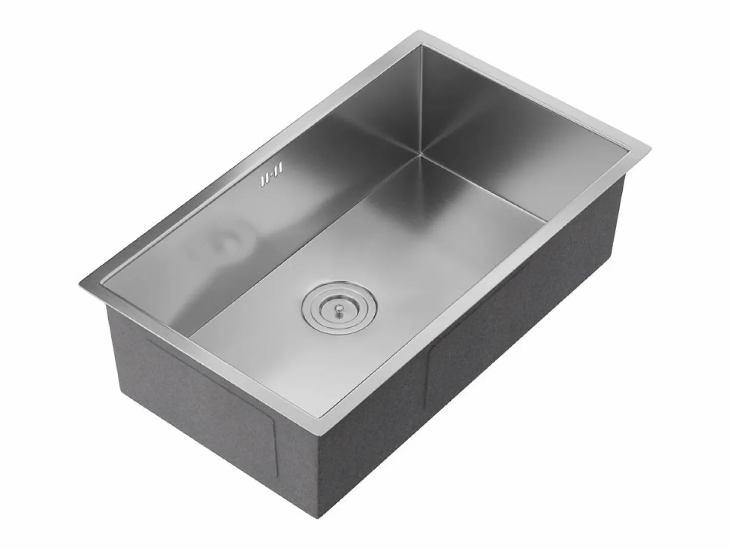 Vente-unique Conjunto fregadero 76x45 cm SOELA + grifo ROFILA de acero inoxidable - y Dorado