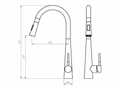 Discount Vente-unique Conjunto fregadero 55x45 cm SOELA + grifo con ducha RONA de acero inoxidable Gris