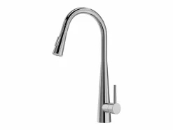 Discount Vente-unique Conjunto fregadero 55x45 cm SOELA + grifo con ducha RONA de acero inoxidable Gris