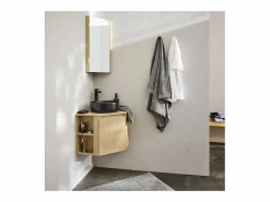 Discount Conjunto mueble bajo lavabo de esquina + lavabo negro SORRENTO Conjunto De Baño