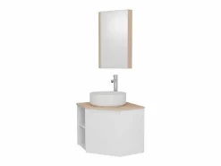 Clearance Conjunto mueble bajo lavabo de esquina + lavabo + grifo + armario de baño de esquina SORRENTO Conjunto De Baño