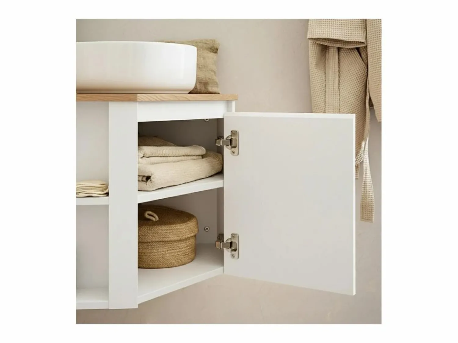 Clearance Conjunto mueble bajo lavabo de esquina + lavabo + grifo + armario de baño de esquina SORRENTO Conjunto De Baño