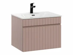 Clearance Conjunto mueble lavabo individual encastrado de 60 cm y columna Zelie do Conjunto De Baño
