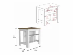 TuHome Conjunto Norfolk de Cocina, Isla de Cocina + Mueble de Pared para Cocina
