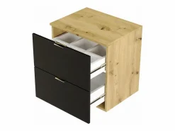 Sale Conjunto para baño 140 cm Armario con encimera y estantería Roble Artisan / Orio Mueble De Lavabo