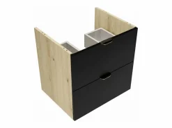 Sale Conjunto para baño 140 cm Armario con encimera y estantería Roble Artisan / Orio Mueble De Lavabo
