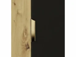 Hot Conjunto para baño 100 cm Armario con encimera Estantería Columna Roble Artisan / Orio Negro