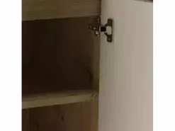 Outlet Conjunto para baño 60 cm Armario con encimera y lavabo 2 puertas Roble Artisan / Cachemira Orio Beige