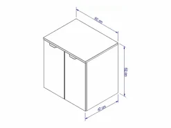 Outlet Conjunto para baño 60 cm Armario con encimera y lavabo 2 puertas Roble Artisan / Cachemira Orio Beige