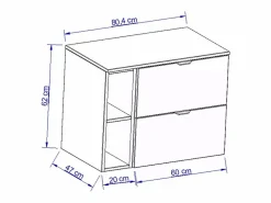 Online Conjunto para baño 80 cm Armario con encimera y estantería Roble Artisan / Cachemira Orio Mueble De Lavabo
