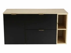New Conjunto para baño 120 cm Armario con encimera Armario con cesta Estantería Roble Artisan / Orio Mueble De Lavabo