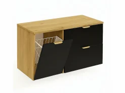 New Conjunto para baño 120 cm Armario con encimera Armario con cesta Estantería Roble Artisan / Orio Mueble De Lavabo