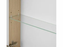 Online Conjunto para baño 60 cm Armario con lavabo Armario con espejo Frentes ranurados Aria Color natural claro