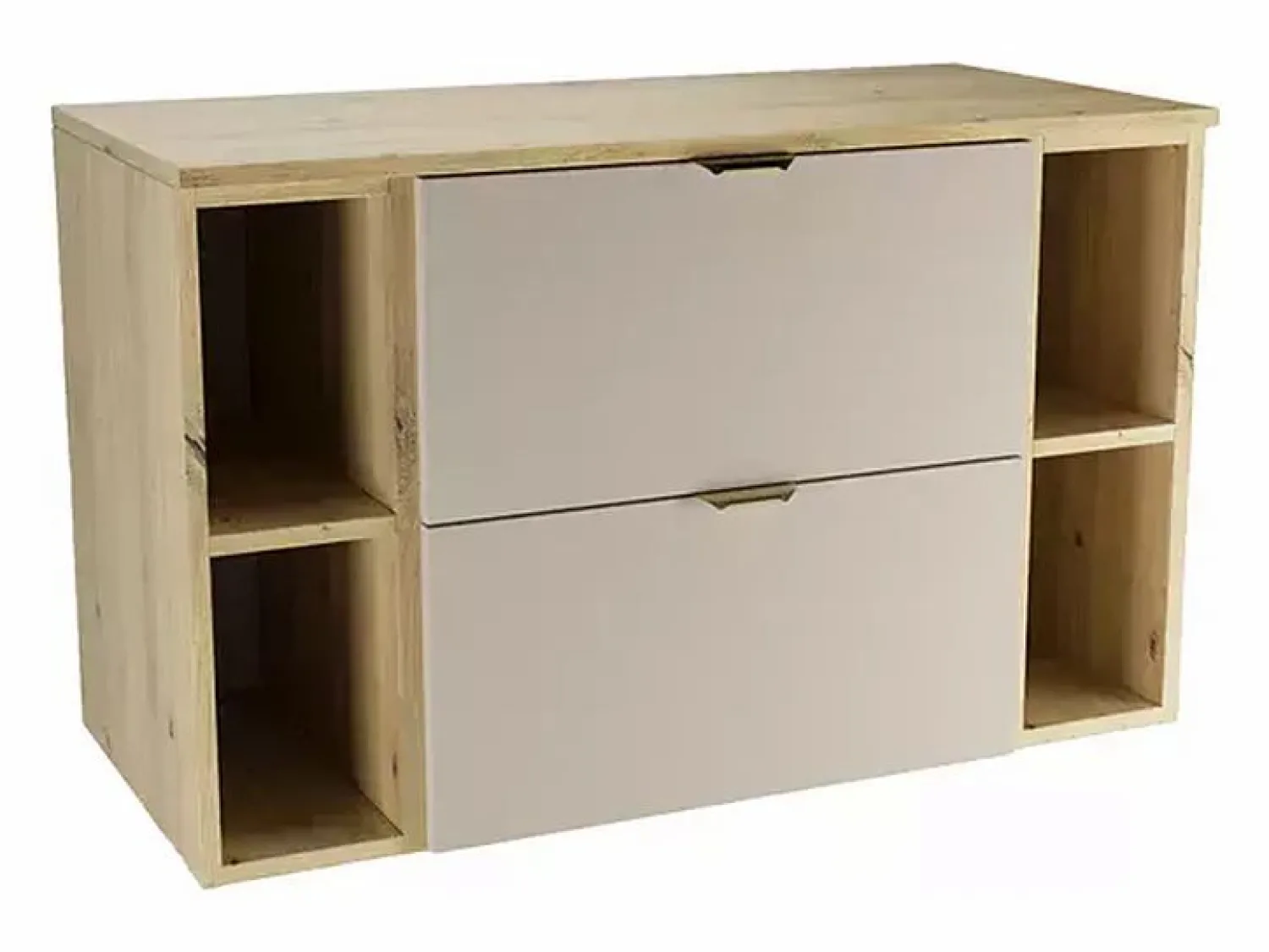 Clearance Conjunto para baño 100 cm Armario con encimera Estanterías Columna Roble Artisan / Cachemira Orio Conjunto De Baño