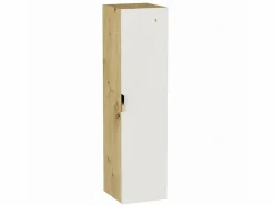 Conjunto para baño 100 cm Armario con encimera Estanterías Columna Roble Artisan / Orio Blanco